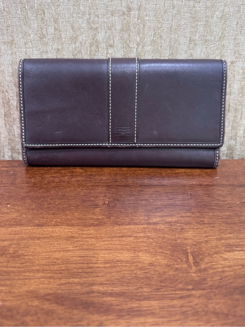COACH Brown Leather Continental Wallet